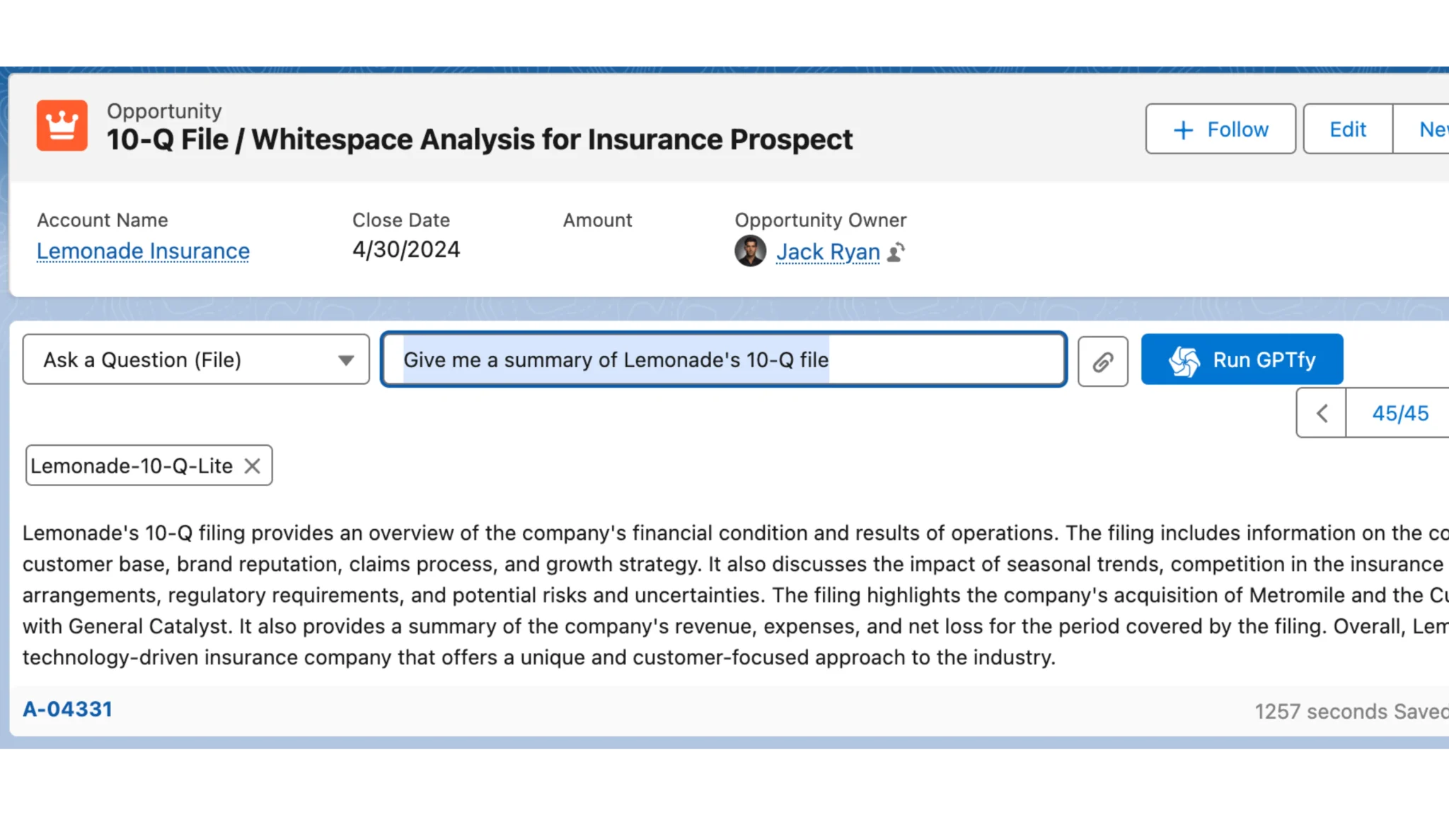 AI reads financial statements attached to Salesforce records via file analysis