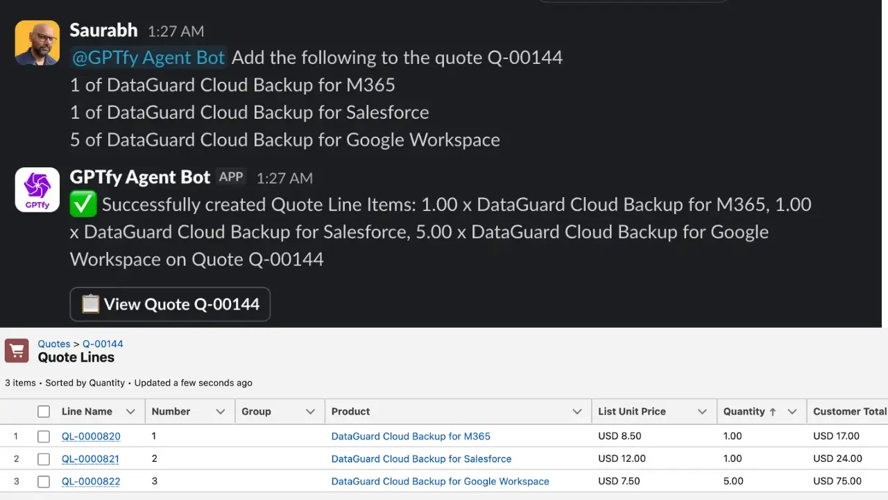 Automated CPQ Workflows in Slack